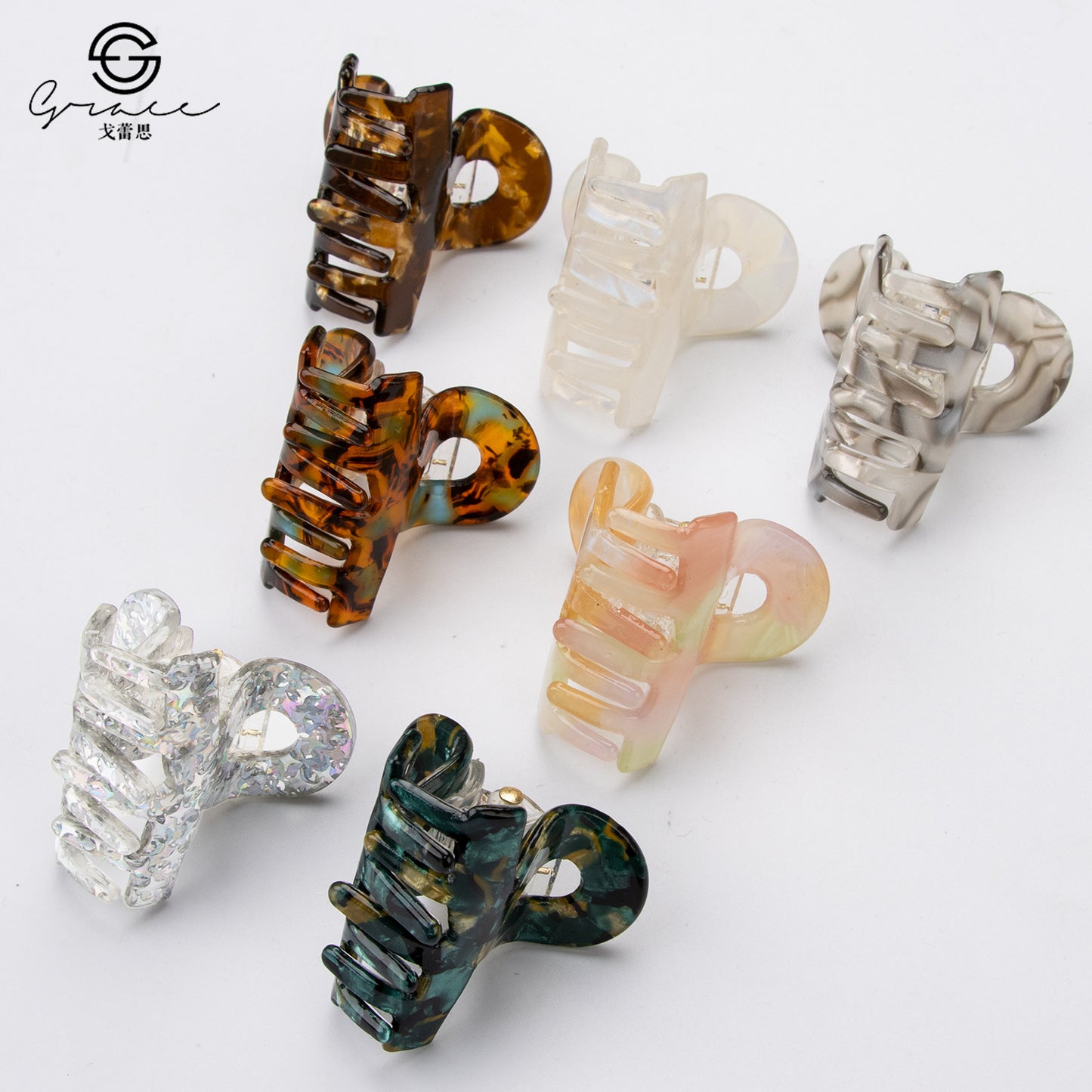 戈蕾思饰品pvc精致小抓夹侧边刘海夹小香风鲨鱼夹高级感百搭发饰