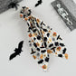 White Halloween theme ribbon scrunchie