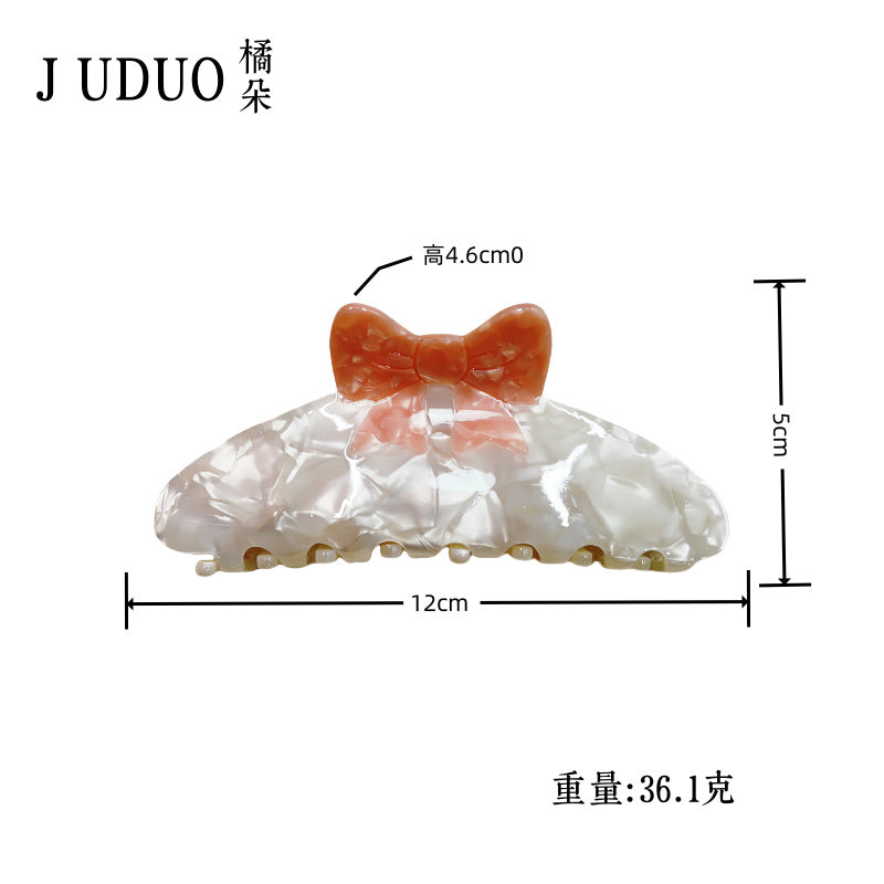 韩国简约风蝴蝶结抓夹鲨鱼夹发夹甜美少女发饰高级感领结发夹批发