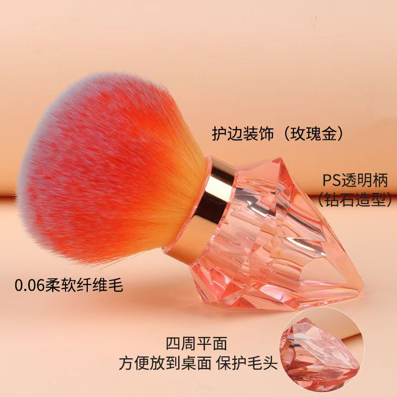 跨境爆款单支钻石化妆刷蘑菇头多色散粉刷美甲粉尘刷美妆工具批发
