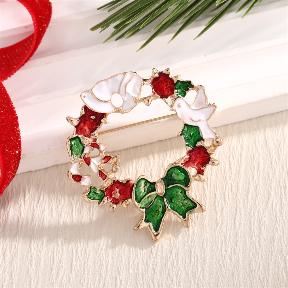 Brovia - Christmas Red Green Motif Brooch