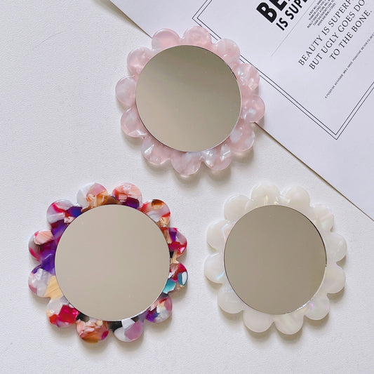 Mirroray - Round Sunflower Acetate Mini Mirror