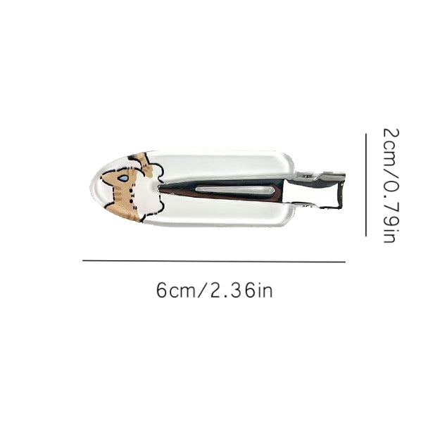 Beau - Cat Character Clear Snap Hair Clip