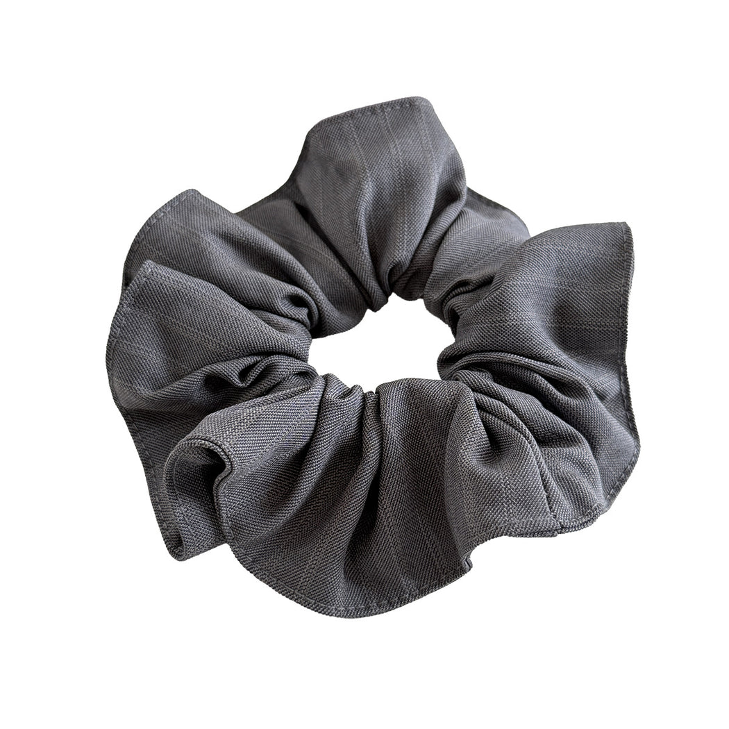 Black pinstripe oversized scrunchie on white background