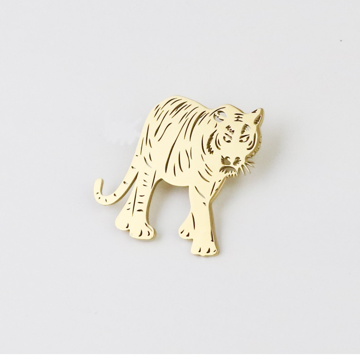 Brovia - Tiger Stripe Cutout Silhouette Brooch