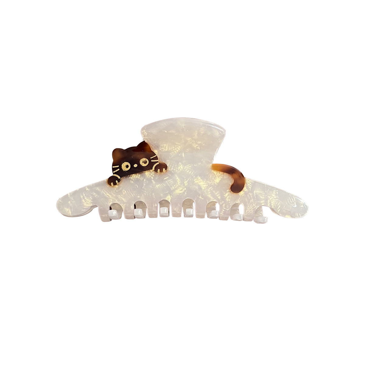可爱猫咪醋酸发夹精致甜美感鲨鱼夹创意卡通抓夹后脑勺盘发发饰女