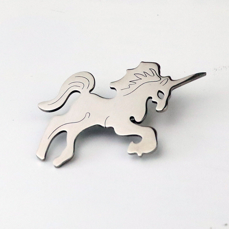 Brovia - Unicorn Openwork Silhouette Brooch