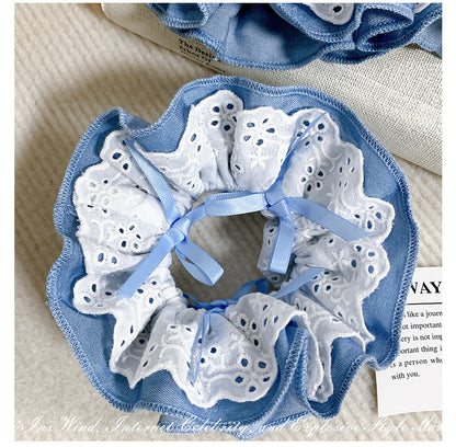 Gifty - Elegant Denim Lace Scrunchie