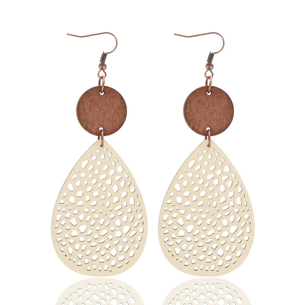 Earedge - Colorful Cutout Teardrop Earrings