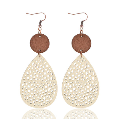 Earedge - Colorful Cutout Teardrop Earrings