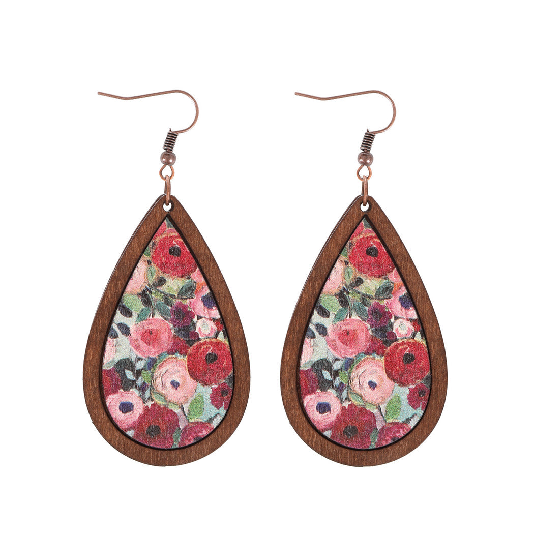Earedge - Floral Teardrop Drop Earrings