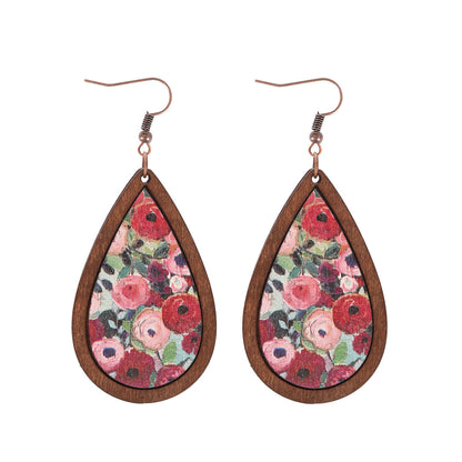 Earedge - Floral Teardrop Drop Earrings