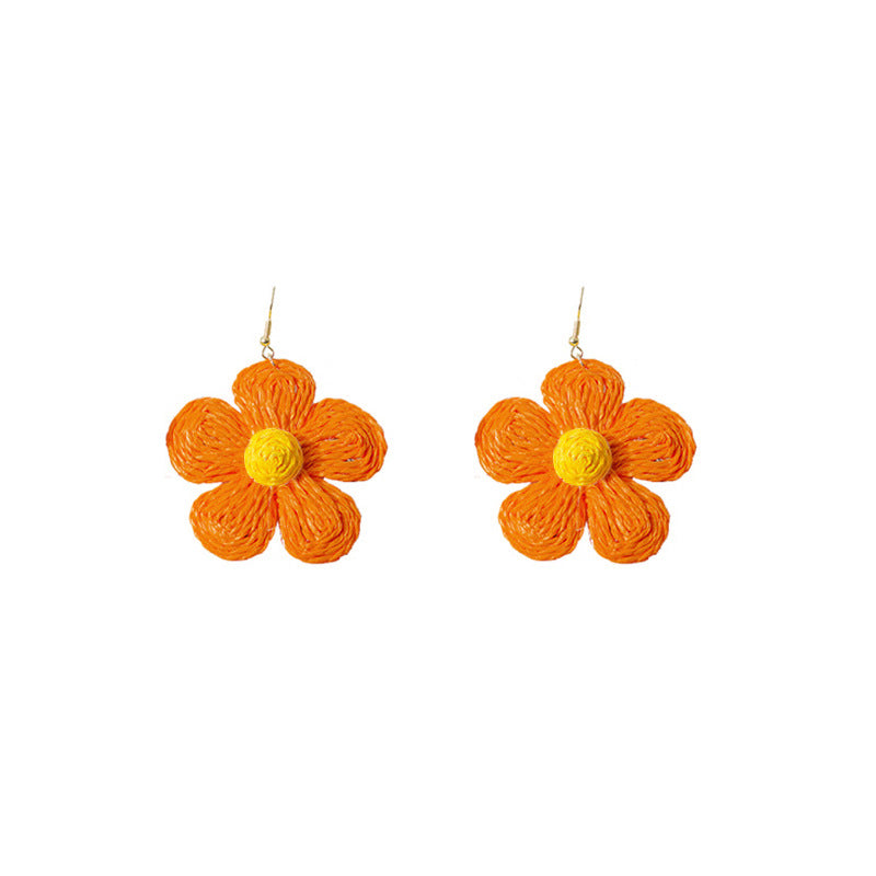 Handmade Woven Floral Earrings