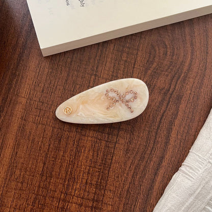 韩式镶钻醋酸发夹蝴蝶结优雅气质侧边夹高级感精致刘海夹发饰女