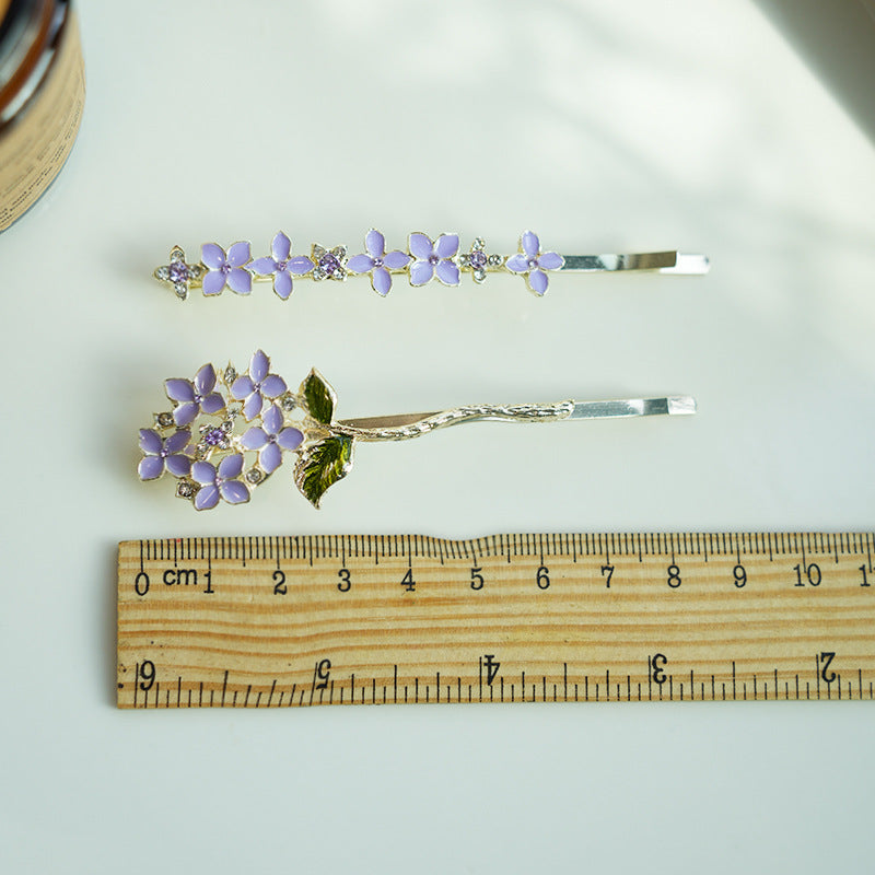 滴油花朵发夹女高级感精致发饰发卡刘海碎发夹对夹刘海一字夹卡