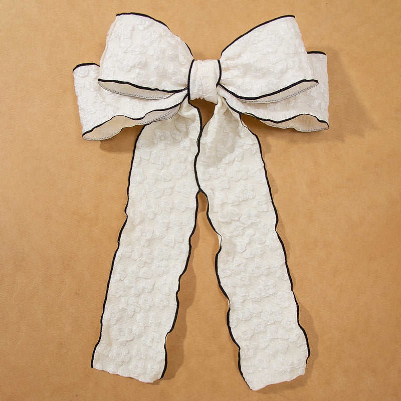 Pleated Fabric Bow Hair Clip