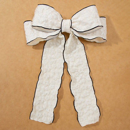 Pleated Fabric Bow Hair Clip