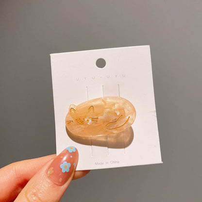 Acetate Cute Cat Hair Clip