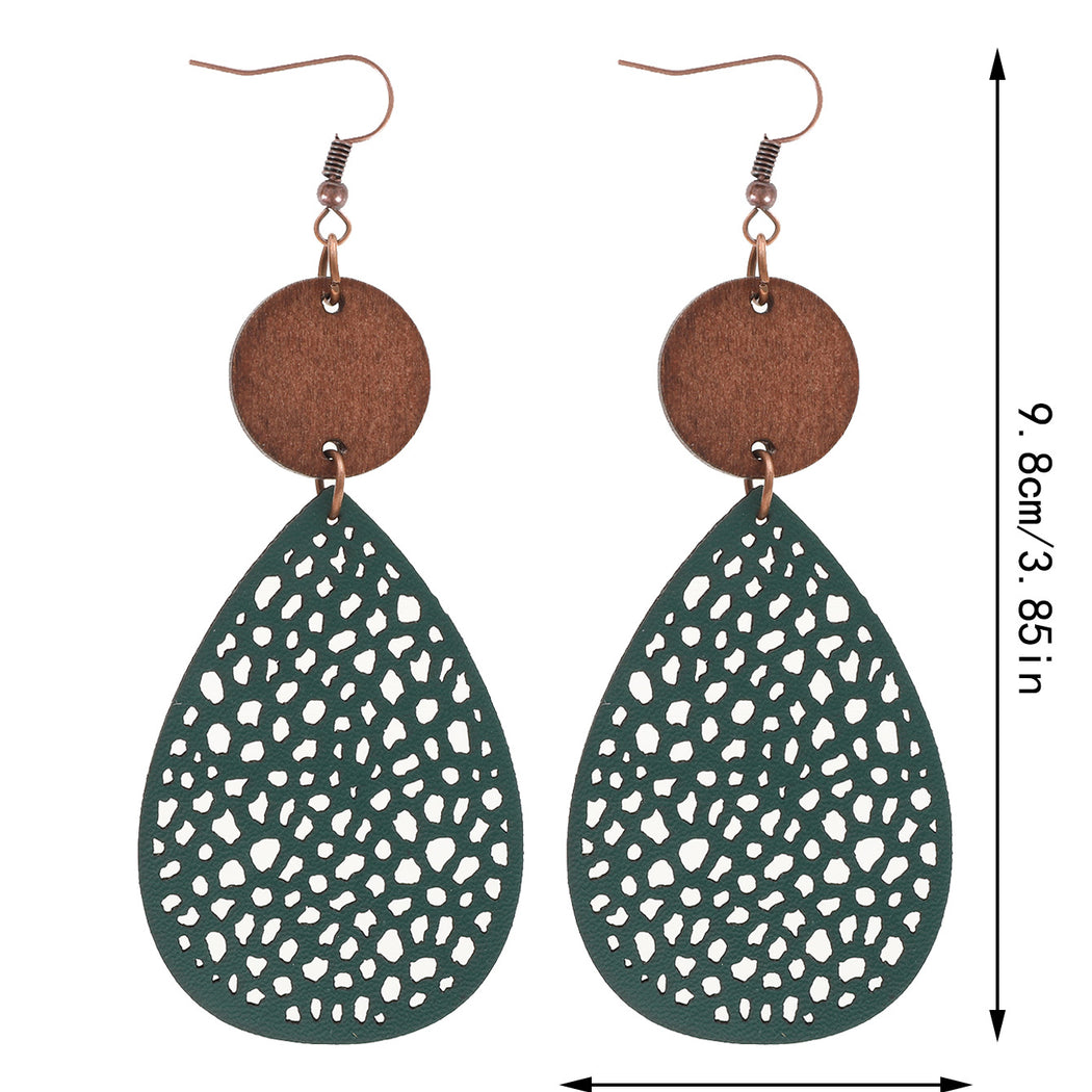 Earedge - Colorful Cutout Teardrop Earrings