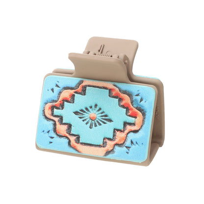 Beau - Turquoise Cactus Motif Hair Claw