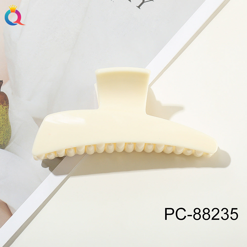 奇阅新款PC纯色发夹女简约高级感抓夹盘发鲨鱼夹清新甜美发饰批发