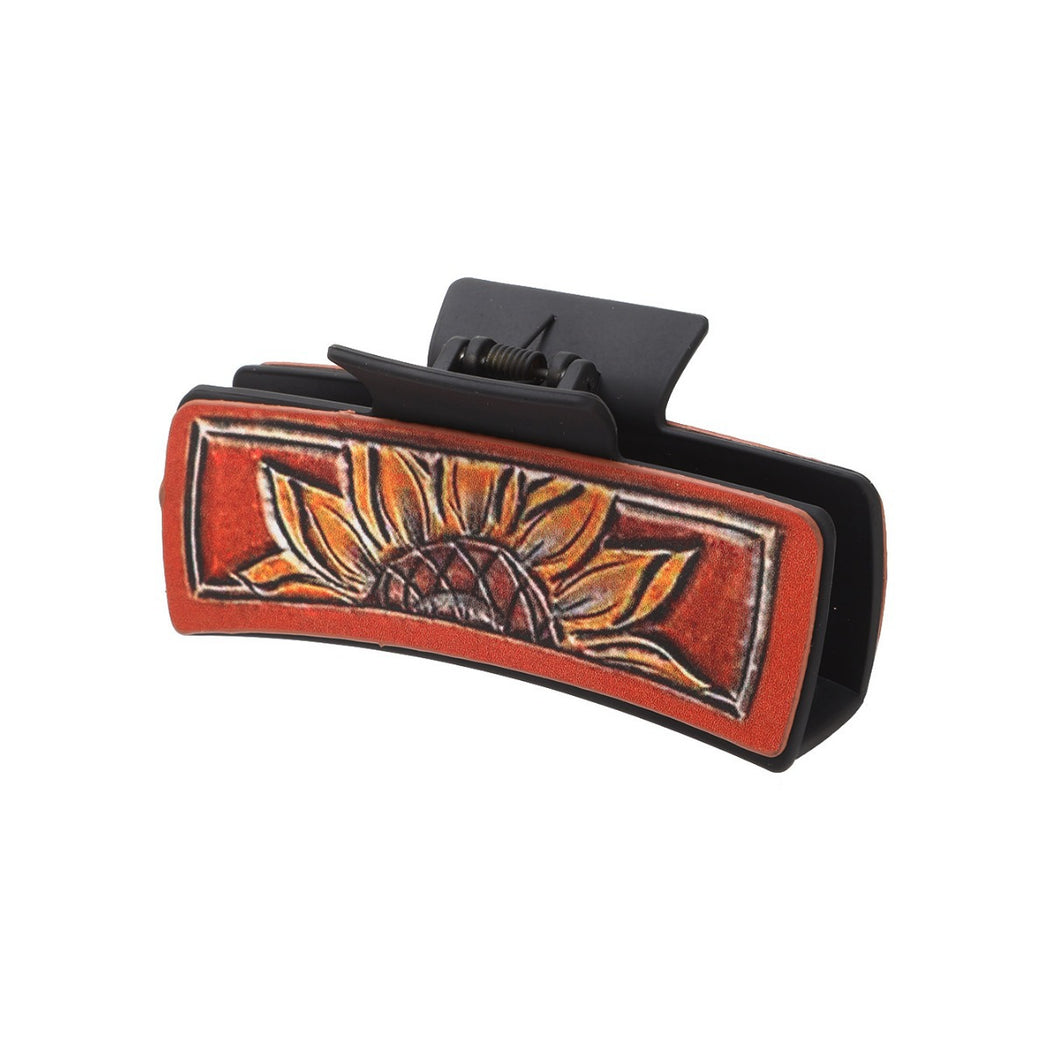 Beau - Turquoise Cow Print Hair Claw