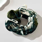 Dark green snakeskin oversized scrunchie