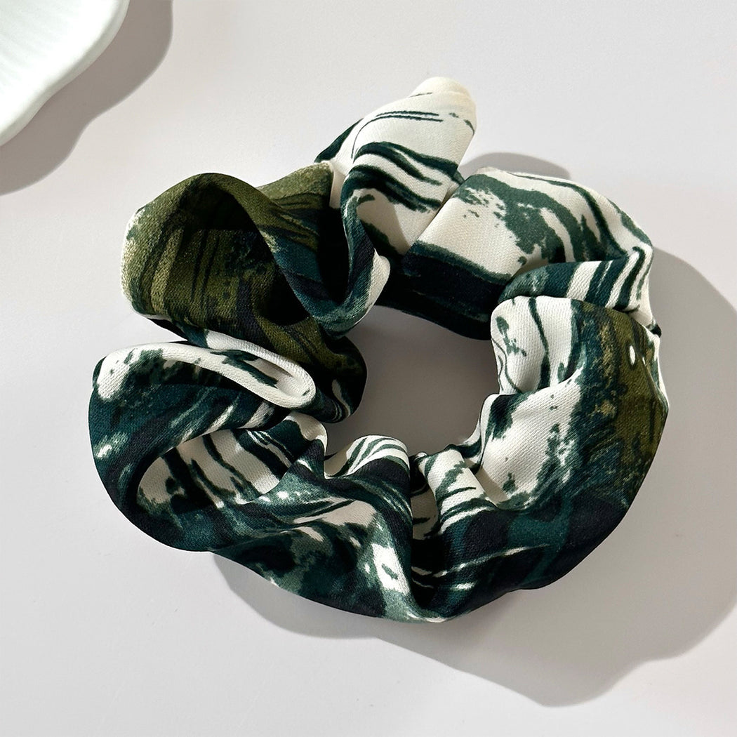 Dark green snakeskin oversized scrunchie