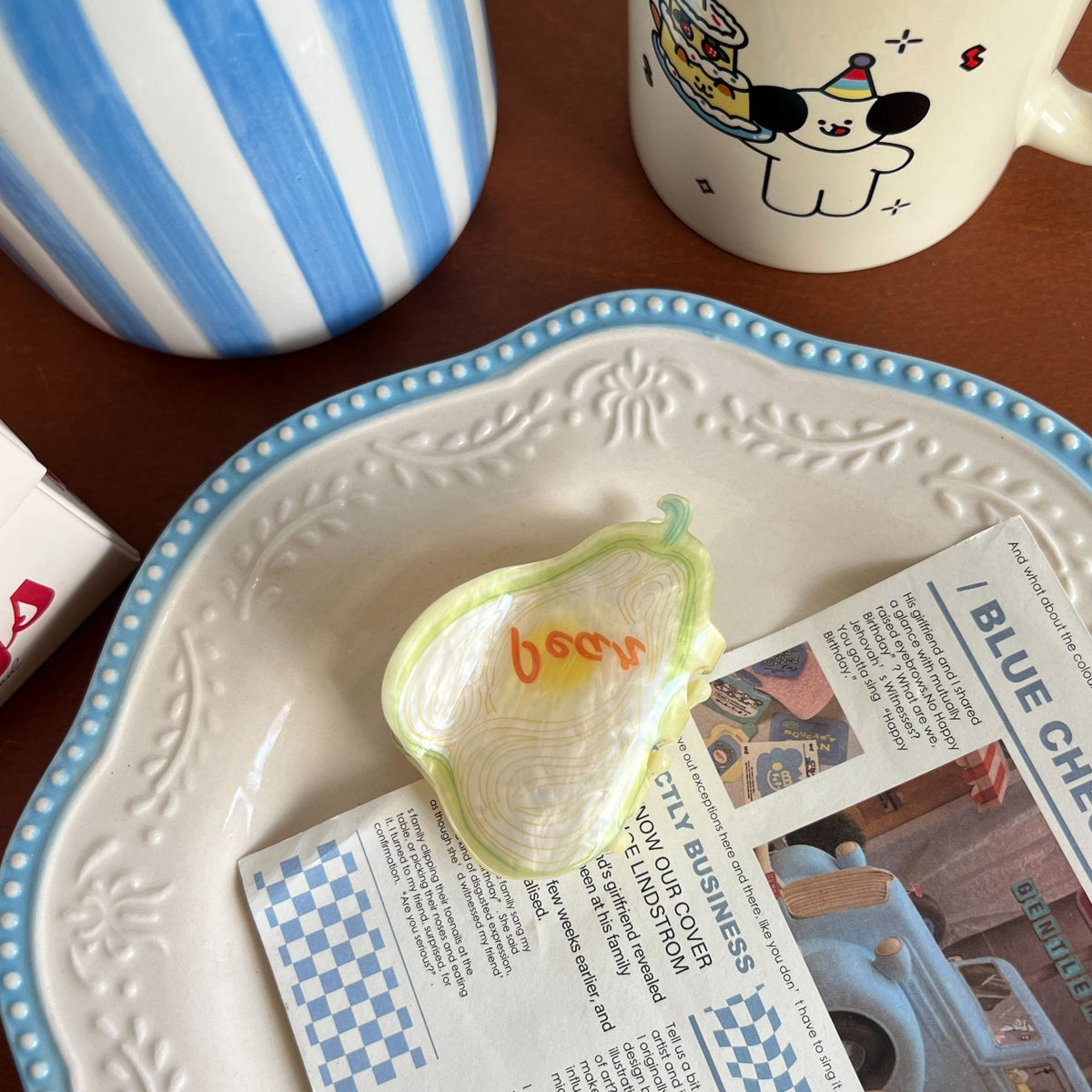 跨境专供水果蔬菜亚克力抓夹女可爱后脑勺鲨鱼夹小众设计盘发发抓