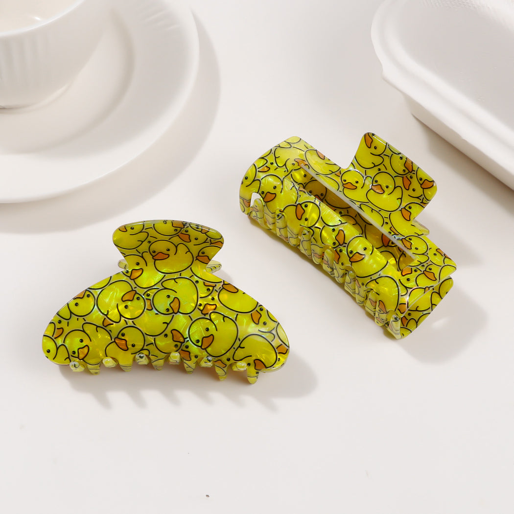 Beau - Yellow Duck Openwork Hair Claw