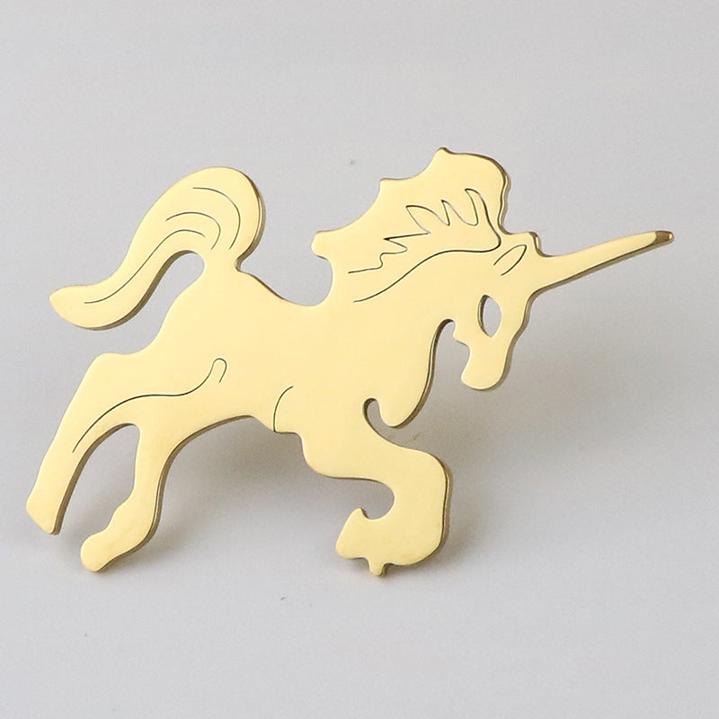 Brovia - Unicorn Openwork Silhouette Brooch