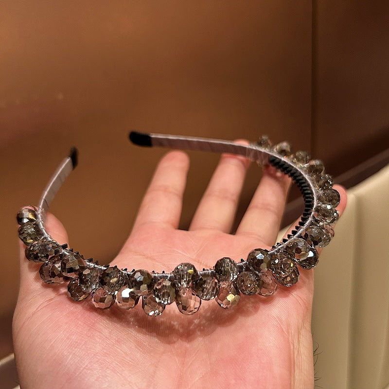 炫彩重工水晶缠绕发箍女轻奢高级感压发洗脸头箍时尚洋气卡子网红
