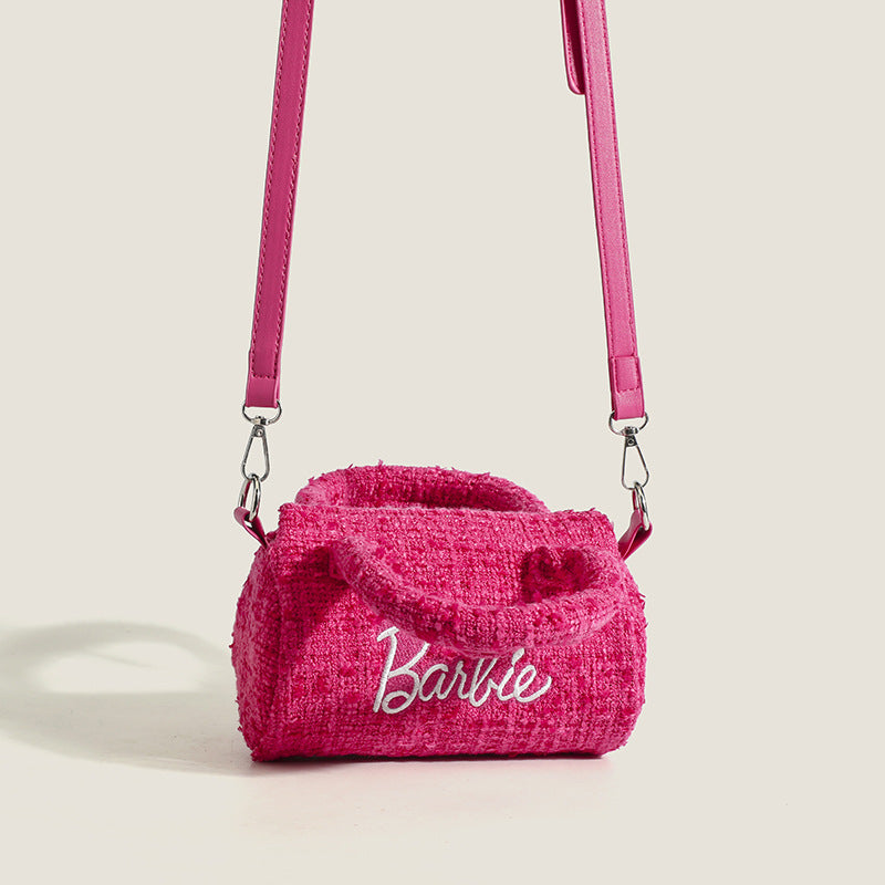 Bacio - Chic Cylinder Handbag in Premium Pink and Black