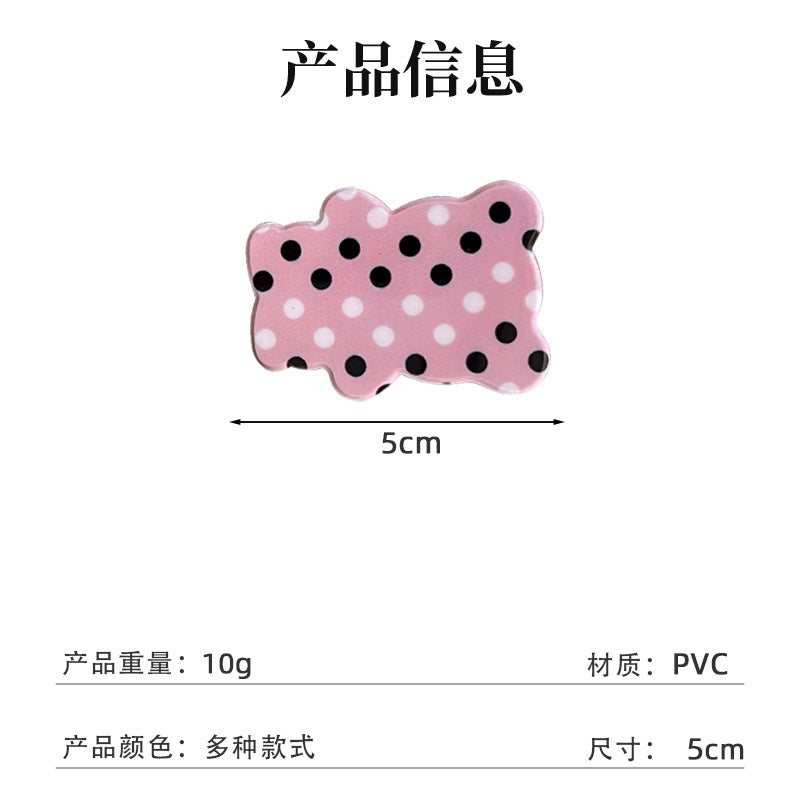 韩系小熊发夹卡通波点多色可爱少女发饰甜美系印花侧边刘海装饰