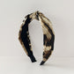 Black green snakeskin crossed wide headband