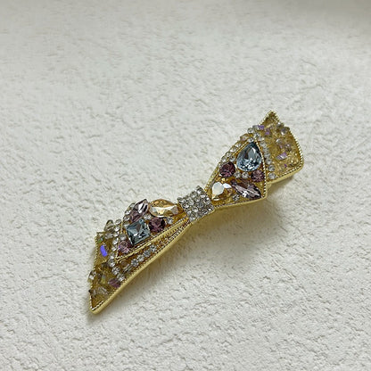 蝴蝶结水钻发夹高级感精致轻奢水晶鸭嘴夹顶夹刘海夹一字夹发饰品