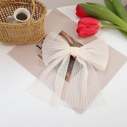 Chiffon White Bow Hair Clip