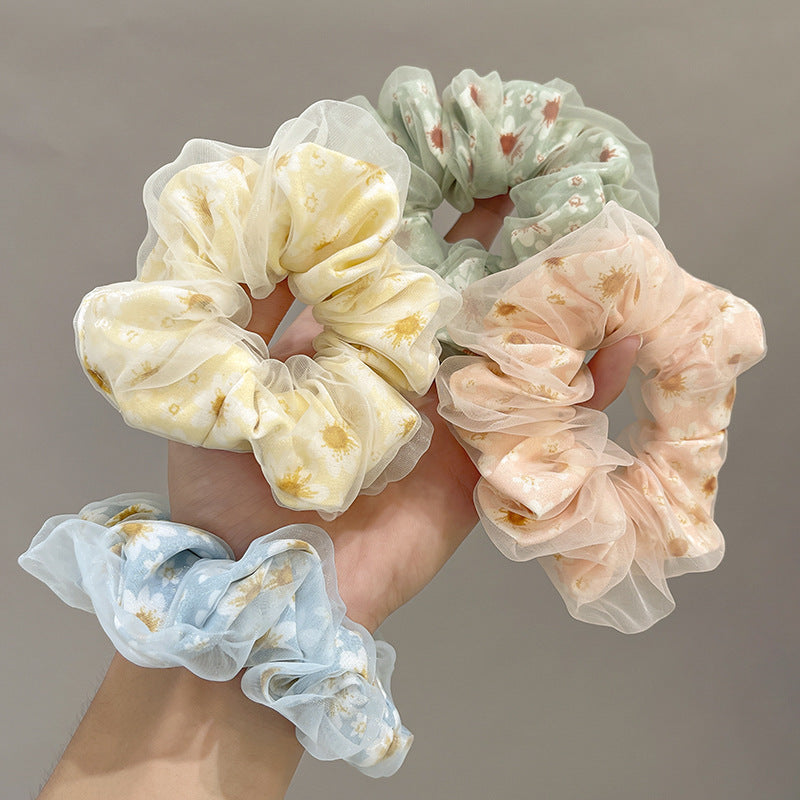 GIFTY -  Double-Layer Mesh Daisy Scrunchies