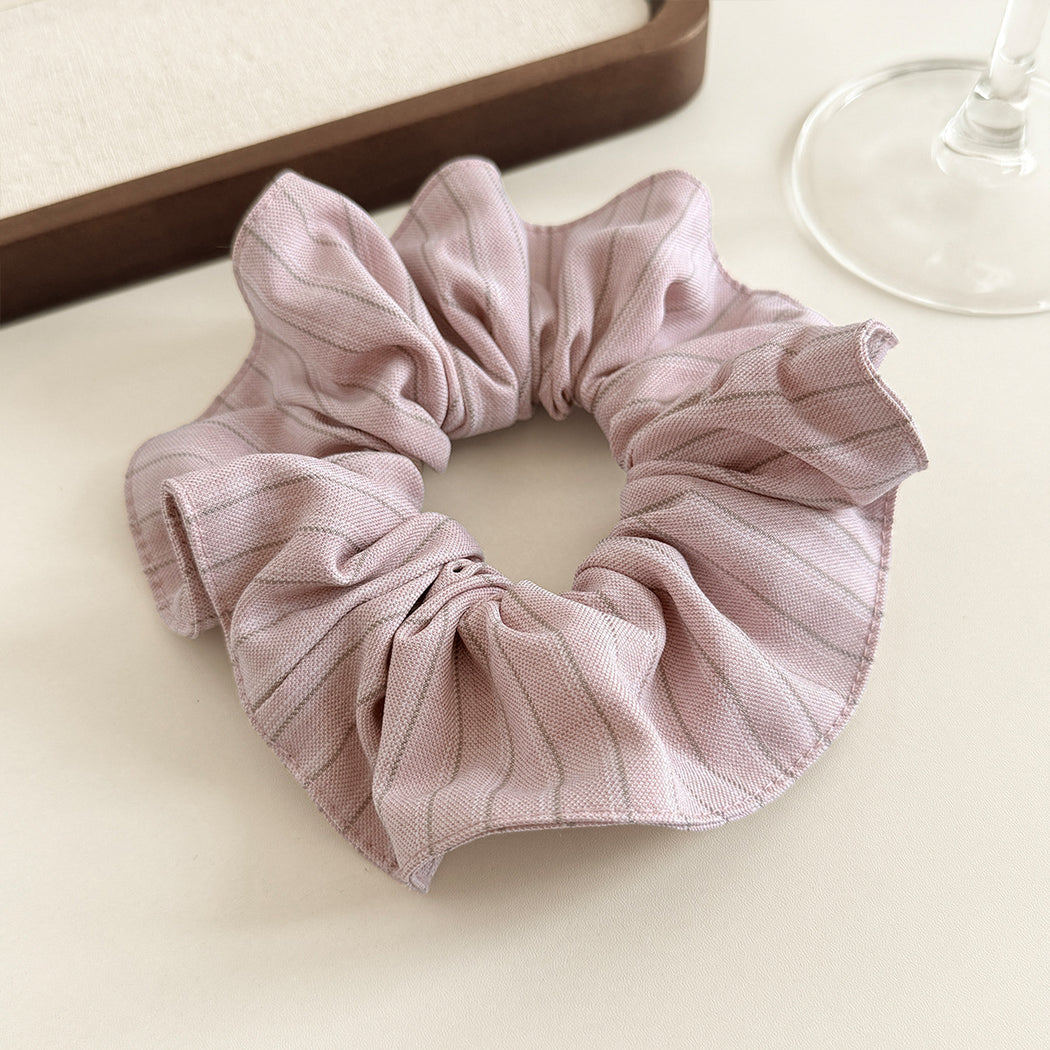 Pink pinstripe oversized scrunchie