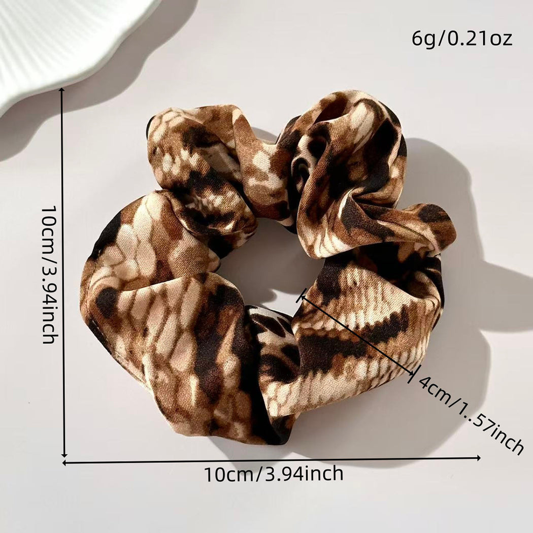 Snakeskin oversized scrunchie size and weight details
