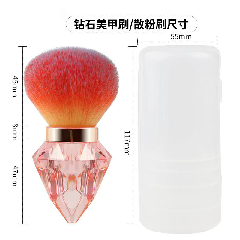 跨境爆款单支钻石化妆刷蘑菇头多色散粉刷美甲粉尘刷美妆工具批发
