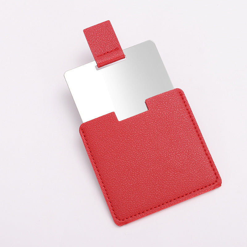 不锈钢卡片镜子便携防摔无边框补妆美容化妆镜方形卡套随身小镜子