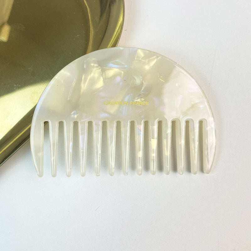 网红同款醋酸板几何梳子简约发梳日韩系复古可爱气质半圆型美发梳