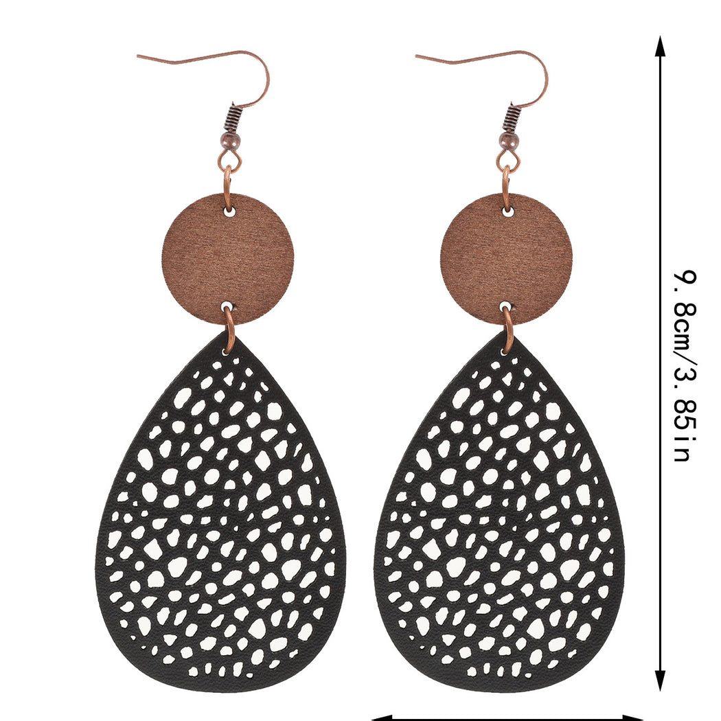 Earedge - Colorful Cutout Teardrop Earrings