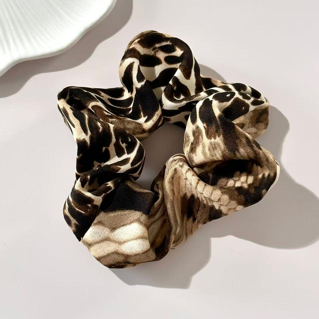 Black green snakeskin oversized scrunchie