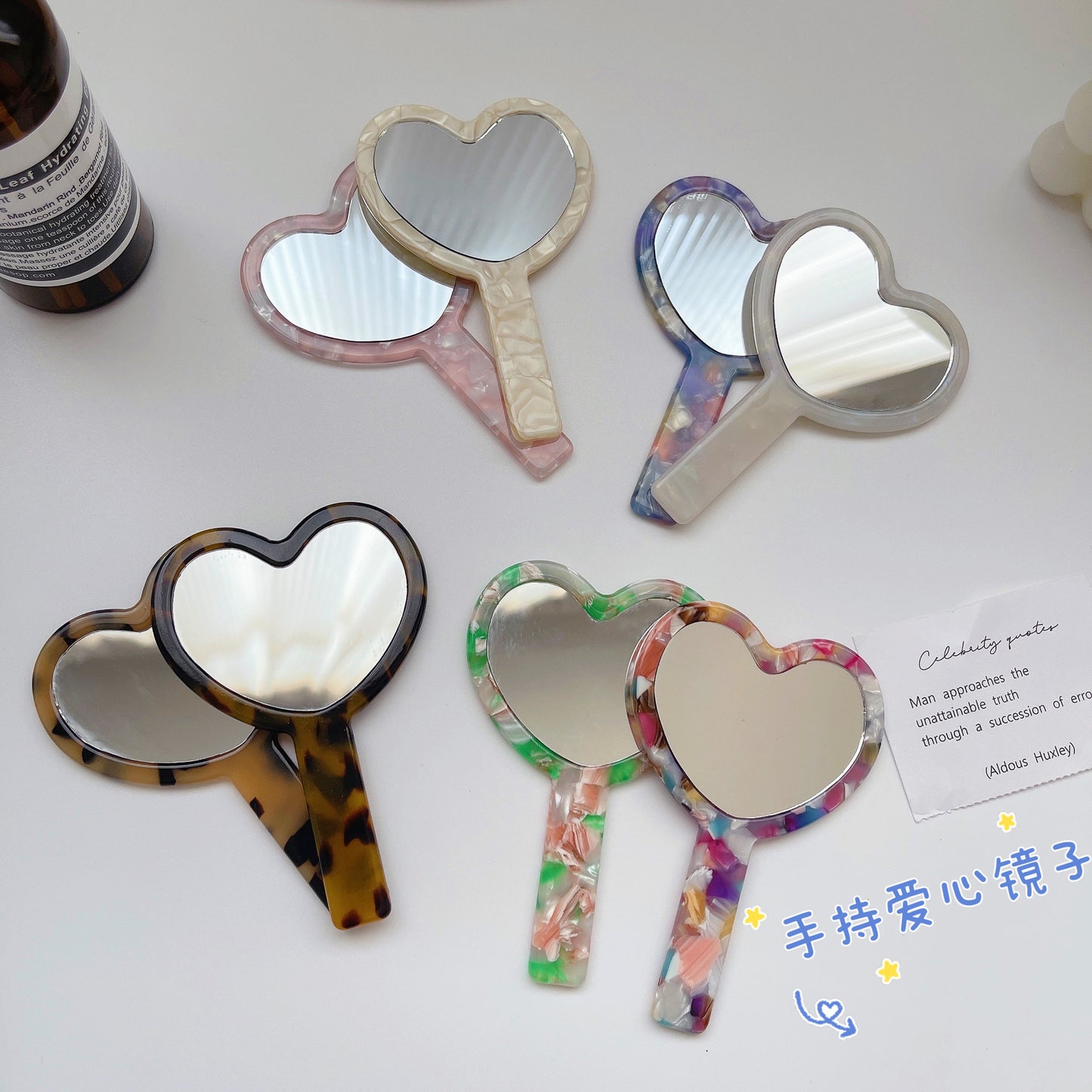 Mirroray - Heart-Shaped Acetate Hand Mirror