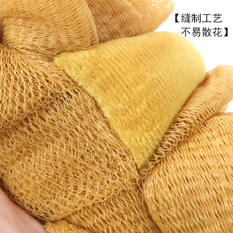 厂家批发起泡网浴花 蜗牛造型通用款洗澡巾起泡丰富缝制不易散