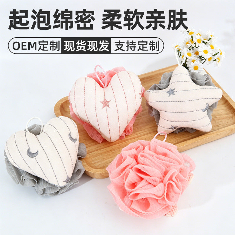 现货沐浴球不易散加大号洗澡浴花球超柔起泡双面女士用洗澡搓澡巾