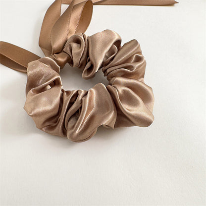 Ribbon Bow Scrunchie Set in Satin, 6 Colors