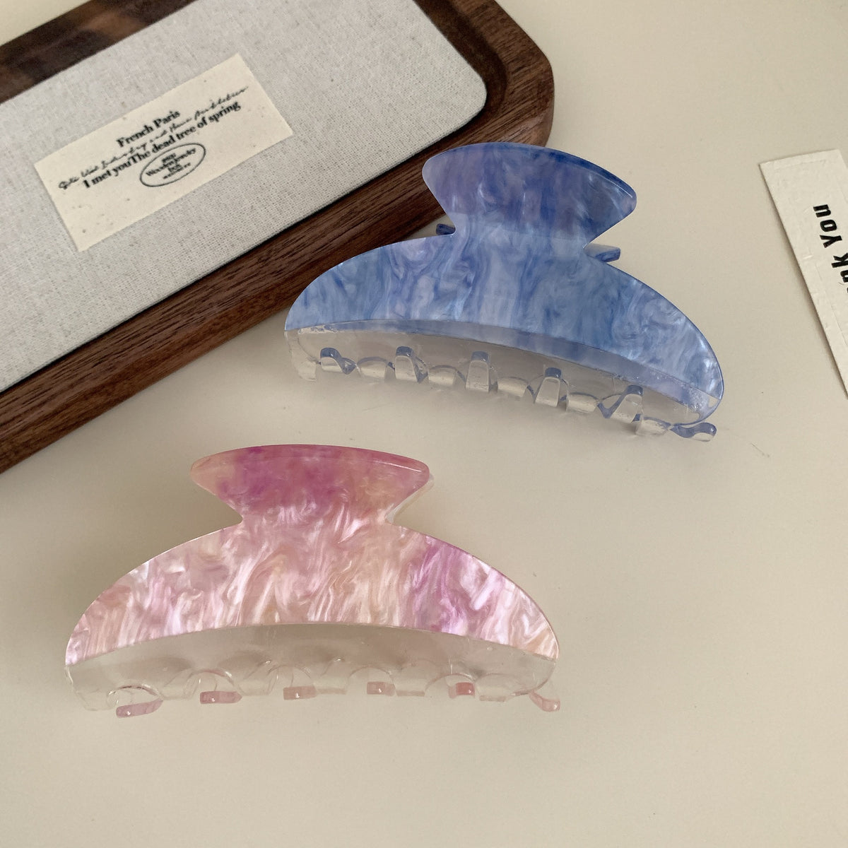 日韩发饰热卖亚克力发夹发抓水雾中号夏季盘发头饰品抓夹洗澡夹